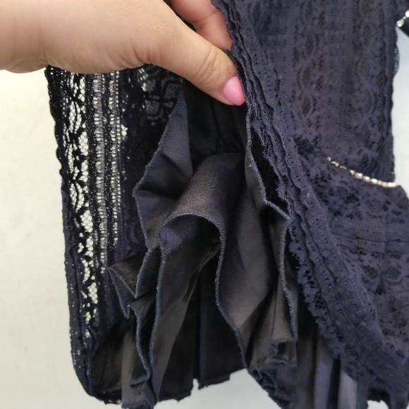 Lace rhinestone mock neck dress (A1) - Picture 6 of 6